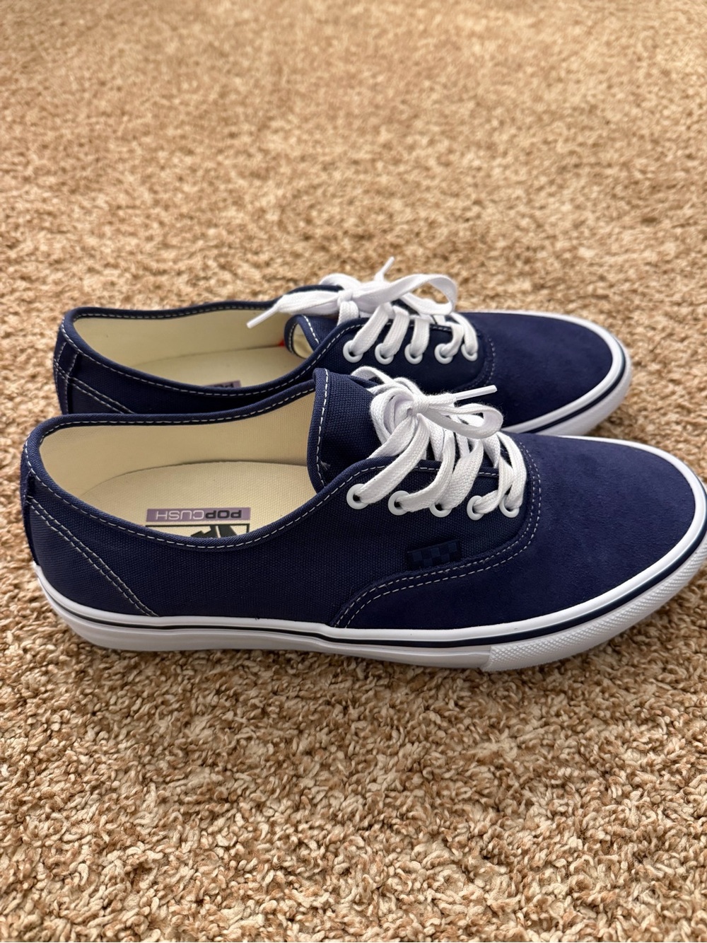 Vans Low-Top Canvas Sneakers in Navy and White Mens size 11.5 NWOT Skateboarding